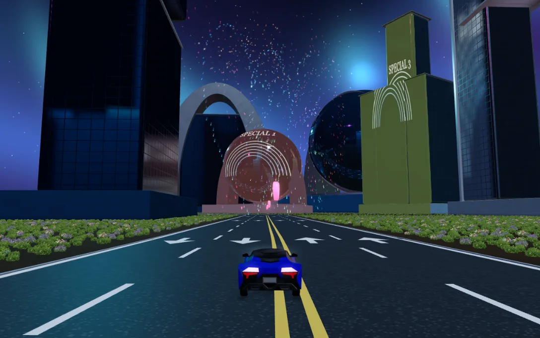 Preview of the actual illuminated city player using synthetic sample artwork